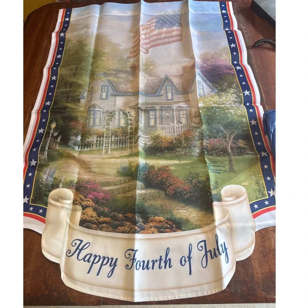 Thomas Kinkade Happy Fourth of July Flag Year of Glad Tiding Hamilton Collection